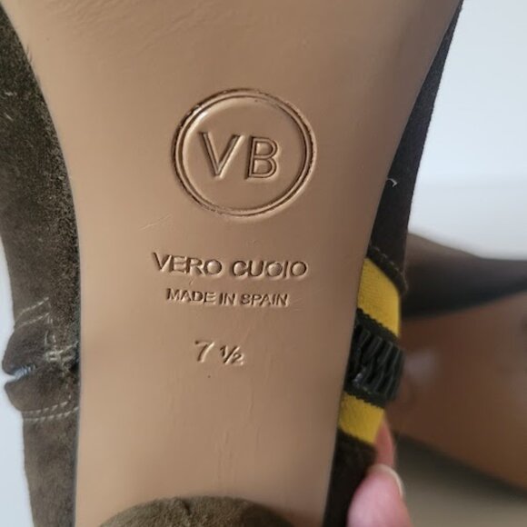 Veronica Beard Suede Side Zip Ankle Bootie with Contrast Trim - Picture 9 of 12